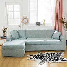 소파 커버 탄성 소파 슬립 커버 Chaise Longue 단면 코너 소파 커버 케이스 가구 1/2/3/4 Seater Housse Canapé, [04] 4-Seat 235-300cm 1PC, 색상 19, 1개
