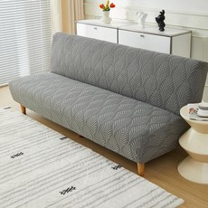 소파 커버 리폼용 패브릭 팔걸이없는 접이식 방수형, 1개, 리프 러브 다크그레이