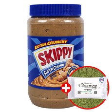 SKIPPY 스키피 대용량 땅콩버터 수퍼 청크 1.36kg + 클린핸즈물티슈10매입, 1.36kg × 1세트, 1세트