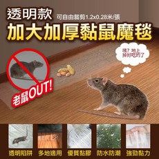 鼠洞式捕鼠器 誘捕率高, 1個, 透明款加大加厚黏鼠魔毯, N/A