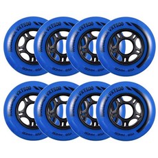 Rollerex VXT500 인라인 스케이트 휠 8팩 - 85A 실내 및 실외 스케이팅용 내구성 있는 롤러 블레이드 표준 608 베어링에 적합 (딥 씨 블루 72mm)1454, 딥 씨 블루