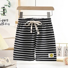 【Arbea】兒童短褲五分褲夏季新款褲子條紋短褲沙灘褲休閒家居褲【C78】