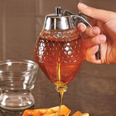 손쉬운 압착식 육각 벌집 디자인 다용도 꿀 디스펜서, 1개, 클리어