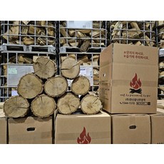 명품 벽난로 화목난로용 국내산 잘건조된 참나무장작 25cm 30cm 절단목 20kg 박스포장 (무료배송)
