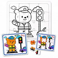 ToB 만들기대장-퍼즐채색그림-곰돌이 교통안전