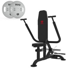 HVO 좌식 딥 머신 트라이셉: 이두근 플레이트에 장착된 홈 헬스장 근력 훈련 장비를 위한 운동, Upgrade Black & 2x25LB Plates