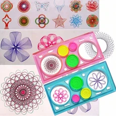 Spirograph 세트 재미있는 모양 그리기 아트 클래식 기어 디자인 어린이를위한 장난감 8+ 일부 부품이 로, 05 3332-