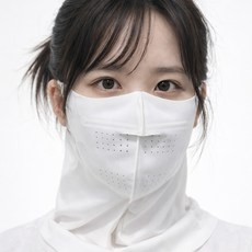 프라데라 자외선차단 스포츠 골프 런닝 사이클 유브이오프 마스크 여성용, 2개, 혼합(화이트+베이지)