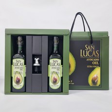 산루카스 아보카도오일 엑스트라버진 500ml x 2p + 원터치캡 선물세트, 1세트