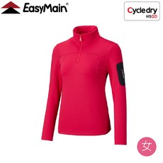 EasyMain 女 排汗速乾保暖長袖衫 蠟紅