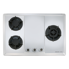 SAKURA櫻花 G2633 檯面式三口爐，不鏽鋼材質，安全熄火裝置，精準火力控制, 液化石油氣 (LPG), G2633S