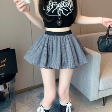 Yellwel 하프스커트 여성 여름 하이웨이스트 슬림핏 쇼츠 스커트 DJP