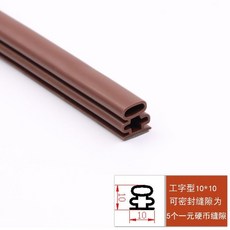 防盜門密封條 隔音 保暖 防風 防撞膠條, 1個, 門框條10x10【5個一元硬幣厚】