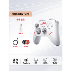 遊戲手柄 接收器 数据线 搖杆帽 適用於Switch/PC/手机/电视, 1個, 鯤鵬20漢玉白
