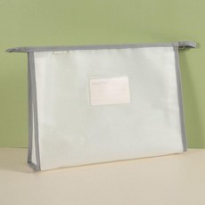 good 耐用學生手提透明文件袋大容量收納袋補課袋資料書本試卷, 1個, 科目袋單層-灰色