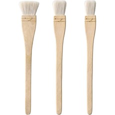 3Pcs 페인트 브러시 세트 부드러운 흰색 염소 털이 있는 평평한 하이크 수채화 세라믹 도자기 페인팅 아크릴 워시 배경
