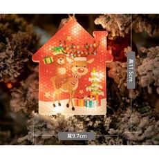 工具男 聖誕LED掛燈 聖誕樹吊飾 聖誕屋 雪人 聖誕襪 星星 聖誕樹 雪花造型 房間裝飾燈 高11.5cm, 1個, 紅色