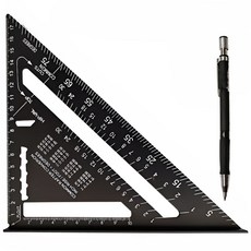 툴레보 다용도 목공용 제도용 직각 알루미늄 삼각자 7인치 180mm + 2mm 홀더팬, 1개