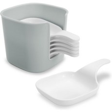 Huakaile 베이킹 케첩 간장 허니 머스타드 바비큐 및 파티 디너용 손잡이 미니 디핑 볼이 포함된 6가지 반찬 딥 볼 세트 1세트, 1 Set