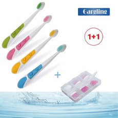 국산 음파전동칫솔 진동칫솔 (1+1) 저자극 저소음 (리필모6p 포함) 어린이 성인 노약자 색상별 온가족형 사무실 여행, 1개