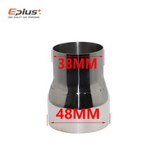 배기음 스틸 직선 어댑터 감속기 차량용 오토바이 배기 머플러 파이프라인접 파이프, O.D 38mm-48mm