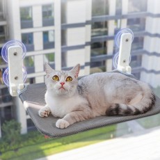 YF 강력 흡착 고양이 창문 해먹 하중 20kg 접이식 캣해먹 침대 1+1, 2개, 그레이