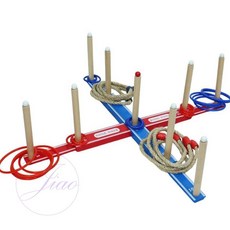 오공일 십자 2단 고리던지기 놀이 고리던지기세트 원목링고리던지기, 우드 2단 십자 고리던지기