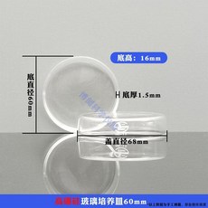 培養皿玻璃實驗室玻璃微生物培養皿化學帶蓋水培耐高溫玻璃培養皿 副廠商品, 1個, 五一/耐高溫 6cm/1個
