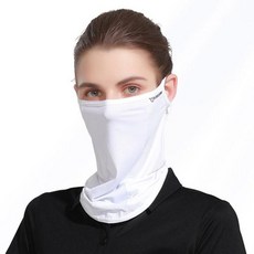 남여 공용 페이스 스카프 통기성 얼음 실크 UV 자외선 차단 마스크 여름 야외 활동을 위한 부드러운 조절 가능한 자외선 방지 얇은, 1)White, 1개