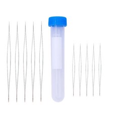 10 조각 큰 눈 구슬 스테인레스 스틸 바느질 바늘 병이있는 대형 접을 수있는 자수 구슬 바늘 (2 크기), 10개