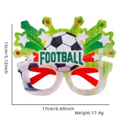 2026 미국캐나다멕시코 월드컵 축구 테마 파티 장식 응원용 사진 소품 안경 프레임, 프리 사이즈, 축구 별 모양 디자인, 1개