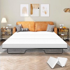 ECLATIS Bootuu 10.2cm4인치 메모리 폼 소파 베드 매트리스 교체품 182.9 x 133.9cm72 53인치 풀 아웃 침대 및 수면 소파용 탈착식 세탁기 세탁