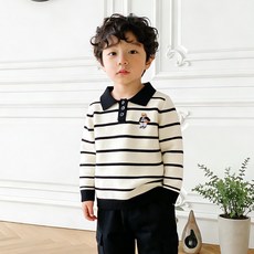 투에그 남아 단가라 가을 버튼 카라 니트티