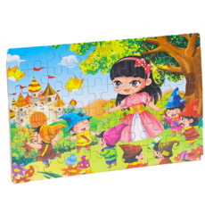卡通拼圖 兒童益智玩具 趣味拼圖 鐵盒裝, 【60片】公主與城堡, 1個, 60片