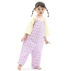 플리에 멜빵형 미술가운/모래놀이바지/갯벌체험옷, 핑크강아지