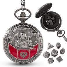 Banloga D&D 주사위 세트 던전 및 드래곤용 금속 주사위 7개 포켓 시계 케이스가 있는 미니 주사위 세트 롤 플레잉 보드 게임 액세서리(드래곤 에인션트 실버), DM, 고대 은