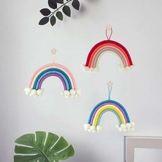 무지개 마크라메 장식 어린이집 방꾸미기 입체모빌 인테리어 감성 소품, 2-무지개장식-레드