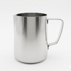 비즈쿡 눈금형 스팀 피처 밀크 저그, 1개, 실버 600ml