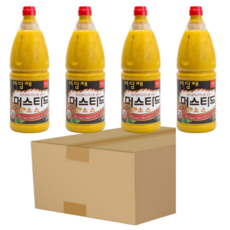 미담채 머스타드 소스 2k 머스터드 버거 치킨 드레싱, 2kg, 4개