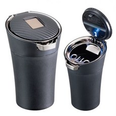 日本SEIWA 碳纖紋蓋太陽能夜間感應式LED燈煙灰缸 WA130, 1個