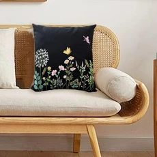 자수 베개 커버 키트 패턴 바느질 용품 DIY 홈 장식 사용하기 쉬운 쿠션 케이스 초보자 성인용, 01 E