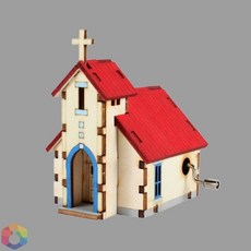 4보급창고 DIY 조립 오르골 교회 태엽오르골, 단품