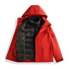 三合一可拆卸情侶款羽絨服 戶外運動短款保暖羽絨外套