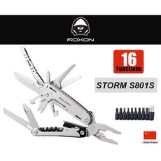 ROXON洛森16用多功能工具鉗Storm升級版，附起子頭KIT組與尼龍收納套，多功能合一，方便攜帶, 1個