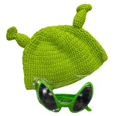 졸업사진 모자 특이한 귀여운 소품 파일럿 마린 캐릭터 웃긴 폴리 코스프레 생일선물 인생네컷 할로윈 학예회, 1개, 외계인(모자+선글라스)