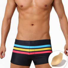 남성 수영복 스판덱스 줄무늬 팬티 수영복 수영 수영복바지 트렁크 바캉스 비치 사각 팬츠 웨어 해변 워터