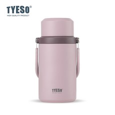 泰碩塔沃手提湯罐710/1000ml 316不鏽鋼燜燒壺 大容量帶折叠勺燜燒杯 可折叠手柄便攜出行 一蓋兩用寬杯口燜燒罐, 藕粉色, 1個, 1L