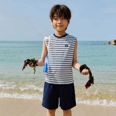 [백화점] 아레나 남아동 비치세트 스플릿 래쉬가드 세트 A5BB1BS04DNV 남아 수영복 키즈 래쉬가드 상하세트 워터파크룩