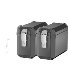 오토바이 짐대 사이드백 리어백 하드케이스 수납 라이딩 사이드 탑박스 방수, 1. 크기가 큰, 1. 26L 퓨어블랙 새들백+브랙킷+안감