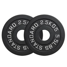 홈짐 헬스 중량 탄소강원판 50mm바벨원판 1.25-25KG, 블랙, 2개, 2.5kg